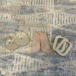 Nickel & Suede                               Stylish Earrings in Neutral Tones